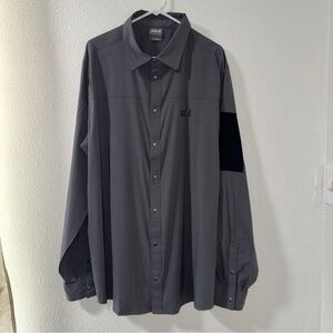 Jack Wolfskin Men’s 3XL Kenovo Gray Casual Button Down Shirt UPF 40